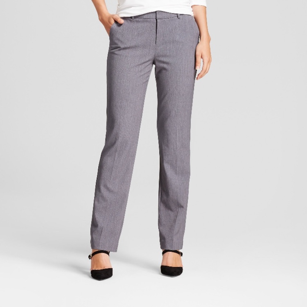 A New Day Gray Stretch Twill Trouser Pants Size 2